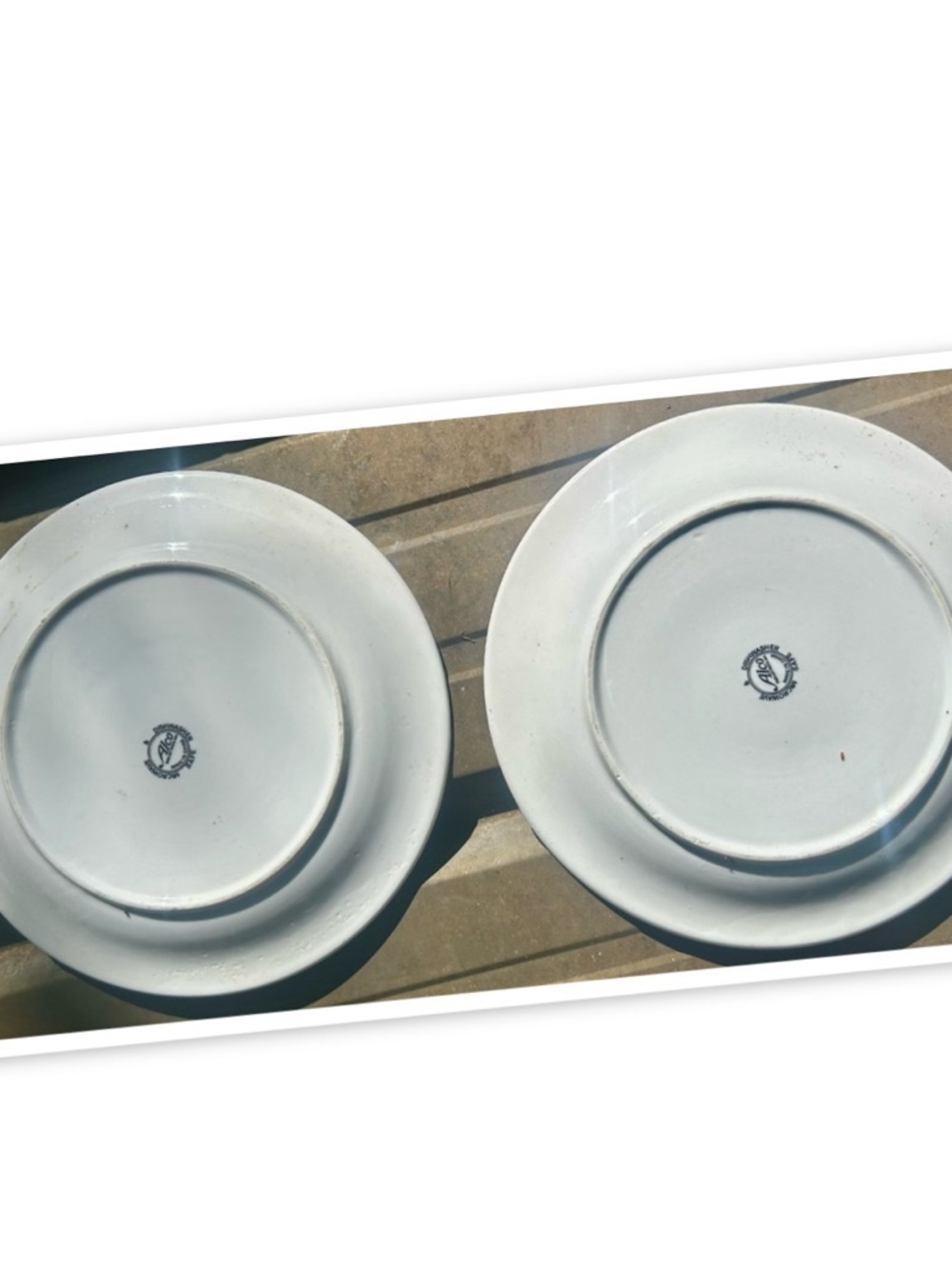 A.L.C. Blue and White Rose Dinner Plates - Set of 2 - Picture 2 of 2